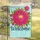 Fuchsia Pink Peony Golden Center Welcome Teal Script Aqua Floral - Home Decor Gift Garden Flag - 5