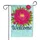 Fuchsia Pink Peony Golden Center Welcome Teal Script Aqua Floral - Home Decor Gift Garden Flag - 3