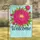 Fuchsia Pink Peony Golden Center Welcome Teal Script Aqua Floral - Home Decor Gift Garden Flag - 1