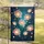 Glowing Translucent Cosmos Flowers Deep Teal Garden - Outdoor Home Decor Gift Garden Flag - 5
