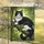 Lush Green Foliage Tuxedo Cat Emerald Eyes Tree Branch - Wildlife Lover Home Decor Gift Garden Flag - 5