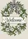 White Flower Botanical Wreath Welcome Banner Buffalo Check - Farmhouse Home Decor Garden Flag - 6