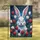Fluffy Brown Rabbit with Alert Ears Spring Flower Garden - Wildlife Lover Home Decor Gift Garden Flag - 1