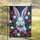 Fluffy Brown Rabbit with Alert Ears Spring Flower Garden - Wildlife Lover Home Decor Gift Garden Flag - 5