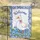 White Duck Pink Bow Welcome Blue Flowers - Spring Garden Housewarming Gift Garden Flag - 5