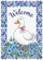 White Duck Pink Bow Welcome Blue Flowers - Spring Garden Housewarming Gift Garden Flag - 6