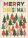 Merry Christmas Text Forest Trees Stars Ribbons Polka Dots Asterisks Border - Holiday Home Decor Gift Garden Flag - 6