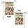 Merry Christmas Text Forest Trees Stars Ribbons Polka Dots Asterisks Border - Holiday Home Decor Gift Garden Flag - 4