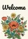Welcome Script Bumblebee Poppy Daisy Floral Bouquet - Everyday Home Decor Gift Garden Flag - 6
