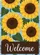 Bold Sunflowers Welcome - Worn Wood Sky Farmhouse Home Decor Garden Flag - 6