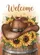 Rustic Cowboy Hat Welcome Barrel Sunflowers - Warm Fall Home Decor Gift Garden Flag - 6