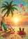 Palm Tree Surfboard Sunset Beach Party - Home Decor Gift for Beach Lover Garden Flag - 6
