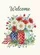 Welcome American Flag Patriotic Floral Mason Jar Arrangement - Everyday Home Display Gift Garden Flag - 6