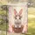 Baby Bunny Cherry Blossom Flower Crown Wicker Basket - Spring Home Decor Gift Garden Flag - 5