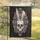 Gothic Human Skull Bunny Ears Bow Floral Botanical Scrollwork - Home Decor Gift Garden Flag - 5