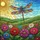 Dragonfly Sun Mosaic Garden Floral - Spring Summer Wildlife Lover Home Decor Gift Garden Flag - 6