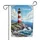 Red White Lighthouse Welcome Ocean Waves Rocky Coast - Nautical Home Decor Gift for Coastal Lovers Garden Flag - 3