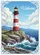 Red White Lighthouse Welcome Ocean Waves Rocky Coast - Nautical Home Decor Gift for Coastal Lovers Garden Flag - 6