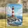 Red White Lighthouse Welcome Ocean Waves Rocky Coast - Nautical Home Decor Gift for Coastal Lovers Garden Flag - 1