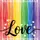 Love Script Rainbow Hearts Vertical Stripes - Home Decor Gift Garden Flag - 6