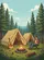 Camping Tents Campfire Meadow Pine Trees - Outdoor Adventure Gift for Campers Garden Flag - 6