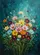 Cosmos-like Wildflower Bloom Cluster - Everyday Home Decor Garden Flag - 6