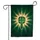 Prominent Golden Sunburst Emerald Cross Radiant Rays - Symbolic Home Decor Gift Garden Flag - 3