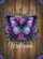 Realistic Iridescent Butterfly Welcome Purple Flowers Rustic Wood - Home Decor Gift Garden Flag - 6