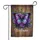 Realistic Iridescent Butterfly Welcome Purple Flowers Rustic Wood - Home Decor Gift Garden Flag - 3