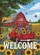 Welcome Vintage Red Pickup Truck Wildflowers Barn American Flag - Farmhouse Decor Gift Garden Flag - 6