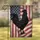 Black Rooster Distressed American Flag - Independence Day Gift for Veterans Garden Flag - 1