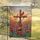 Red Cardinal American Flag Cross Poppies God Bless America - Patriotic Decor Garden Flag - 5
