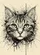Ink Splatter Black Cat Face Luminous Eyes Prominent Whiskers - Cat Lover Home Decor Gift Garden Flag - 6