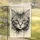 Ink Splatter Black Cat Face Luminous Eyes Prominent Whiskers - Cat Lover Home Decor Gift Garden Flag - 5