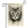 Ink Splatter Black Cat Face Luminous Eyes Prominent Whiskers - Cat Lover Home Decor Gift Garden Flag - 3