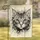Ink Splatter Black Cat Face Luminous Eyes Prominent Whiskers - Cat Lover Home Decor Gift Garden Flag - 1