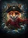 Red Fox Pirate Tricorn Hat Skull Emblem - Home Decor Adventure Gift Garden Flag - 6