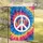 White Peace Symbol Tie-Dye Psychedelic Swirls - Peace & Love Lifestyle Home Decor Garden Flag - 5