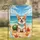 Happy Pembroke Welsh Corgi Beach Watermelon Starfish - Coastal Home Decor for Dog Lovers Garden Flag - 1