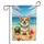Happy Pembroke Welsh Corgi Beach Watermelon Starfish - Coastal Home Decor for Dog Lovers Garden Flag - 3