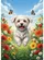 Playful Maltese Dog Garden Flowers Butterflies - Home Decor Gift for Pet Lover Garden Flag - 6