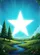 White Five-Pointed Star Evergreen Trees River Blue Sky Landscape - Home Decor Gift Garden Flag - 6