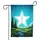 White Five-Pointed Star Evergreen Trees River Blue Sky Landscape - Home Decor Gift Garden Flag - 3