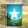 White Five-Pointed Star Evergreen Trees River Blue Sky Landscape - Home Decor Gift Garden Flag - 5