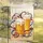 Golden Lager Beer Glasses Frothy Foam Red Blue Ribbons - Home Bar Decor Gift Garden Flag - 5