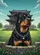 Majestic Rottweiler East Asian Temple - Dog Lover Home Decor Gift Garden Flag - 6