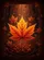 Vibrant Autumn Maple Leaf Prominent Veins Dark Forest Floor - Fall Home Decor Gift Garden Flag - 6