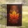 Vibrant Autumn Maple Leaf Prominent Veins Dark Forest Floor - Fall Home Decor Gift Garden Flag - 5