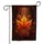 Vibrant Autumn Maple Leaf Prominent Veins Dark Forest Floor - Fall Home Decor Gift Garden Flag - 3