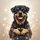 Rottweiler Heart Paws Smile Tongue Out Shimmering Lights - Dog Lover Gift for Pet Owner Spare Tire Cover - 6